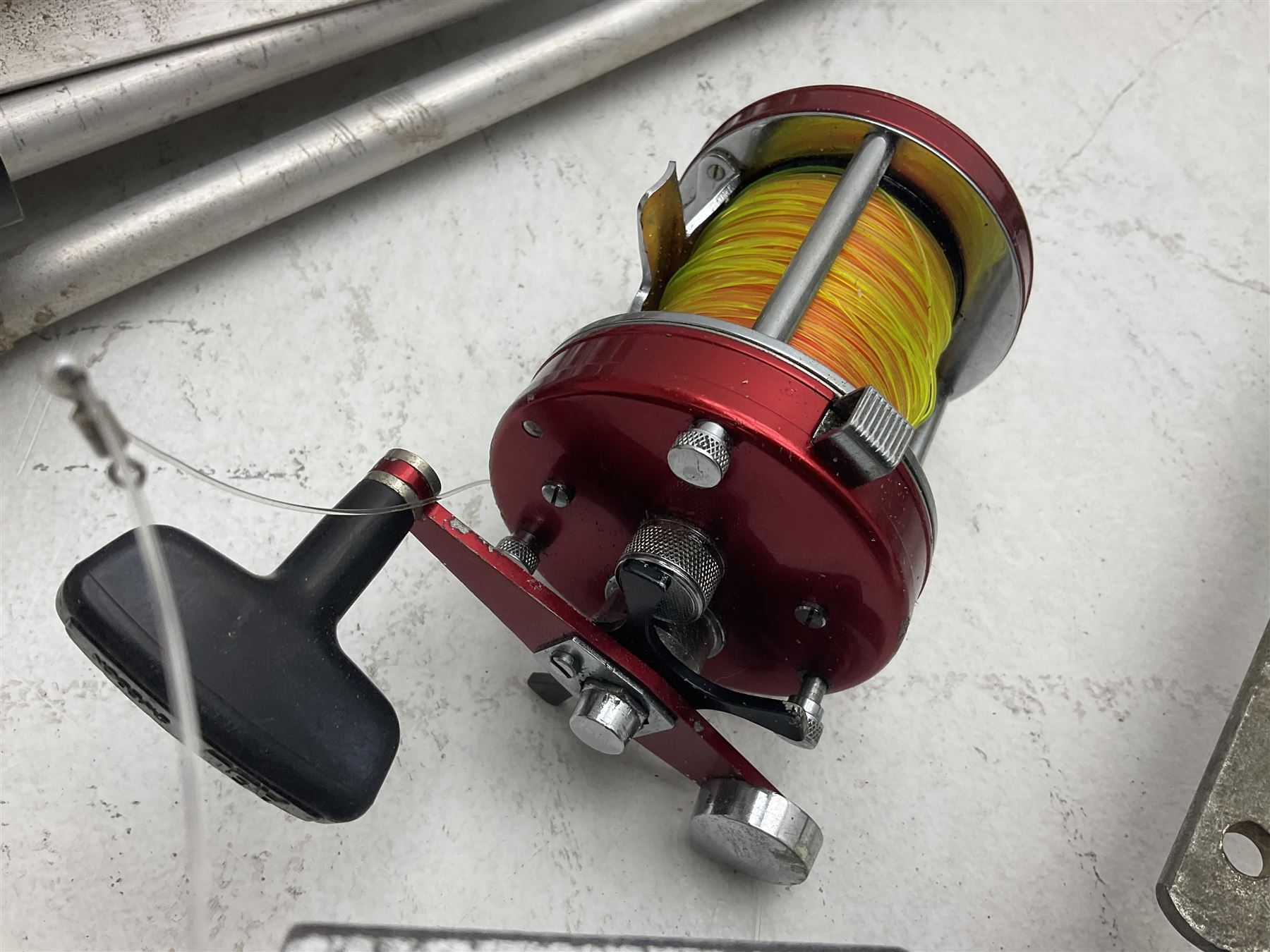 Abu Ambassadeur 7000 multiplier reel, Tenax century Ex4000 reel, fishing rods, nets and other fishing equipment 