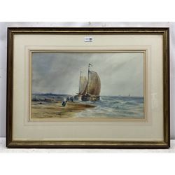 J Lockhart Barker (British 19th exh.1898-1930): Rothesay Fishing Boats off the Scottish Coast, watercolour signed 35cm x 59cm