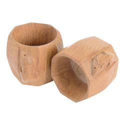 Mouseman - pair of oak napkin rings, of bulbous octagonal form, with carved mouse signature, by the workshop of Robert Thompson, Kilburn, W4.5cm
