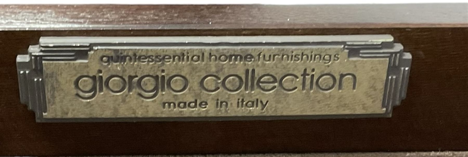 Giorgio Collection - Art Deco design macassar ebony 'Luna' console table, rectangular bow-front top with cross-banding and sun-burst veneer, fitted with single drawer, raised on a curved U-shaped base, retailed by Harrods