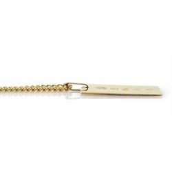 9ct gold ingot pendant necklace, hallmarked