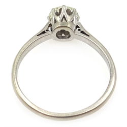  White gold brilliant cut diamond solitaire ring, stamped 18ct&Plat, diamond approx 1.16 carat  