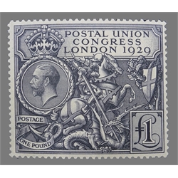  Mint King George V 'Postal Union Congress London 1929' one pound stamp  