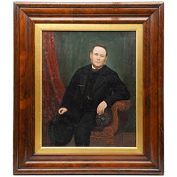English School (19th/20th century): Portrait of a Victorian Gentleman, oil on canvas unsigned 53cm x 43cm