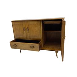 Ercol elm sideboard circa. 1960's, fitted with cupboards and single drawer
