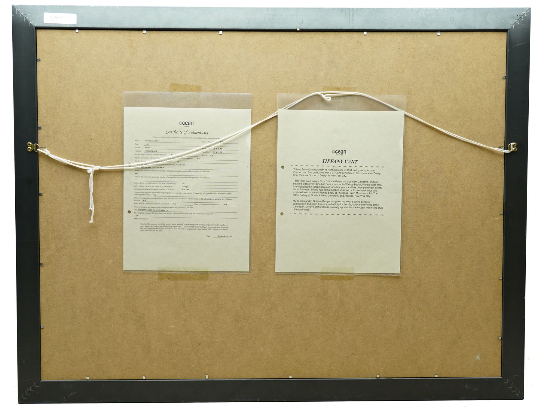 Tiffany Erwin Cant (American 1954-): '12:15' and 'Falling Fruit', pair of limited edition lithographs numbered 240/400 and 383/400, 51cm x 68cm (2)