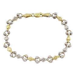 14ct white and yellow gold link bracelet, stamped 585, approx 5.2gm