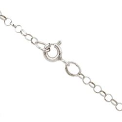 9ct white gold four stone trillion cut morganite and white topaz pendant necklace, total morganite weight approx 1.25 carat