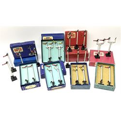 Hornby Dublo - twelve manually operated semaphore signals comprising one 5050 Signals Single Arm (D1) 2 Home, one 5060 Junction Signals (D3) 2 Home; D3 Junction Signal Upper Quadrant (1 Home 1 Distant); two 5055 Signals Double Arm (D2) 1 Home 1 Distant; two D2 Signals Double Arm (Upper Quadrant); three D2 Signals Double Arm Upper Quadrant Home - Distant; and two D1 Signals Single Arm Upper Quadrant; all boxed (12)