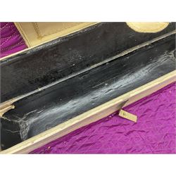 19th century leather suitcase, with brass plaque to cover engraved 'C R F Lutwidge Esq', the pink silk and white kid leather interior with pouch and edging impressed with gilt lettering reading 'By Appointment of Prince of Wales J W Allen 37 Strand Maker Prize Medal Awarded', H21cm, W73cm, Notes: Charles R. Fletcher Lutwidge, was mayor of Tunbridge Wells between 1895-1898, and again between 1901-1902