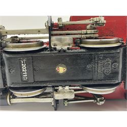 LGB (Lehmann Gross Bahn) G scale, gauge 1 0-4-0 tank locomotive, no 2774, in green, red and black livery, unboxed