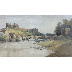 Frank Dean (Leeds 1865-1947): 'Richmond', watercolour and ink signed titled and dated 1929, 23cm x 38cm