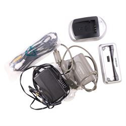 Canon G7 Powershot camera, Samsung Digimax i5 camera and a collection of camera equipment, including Lowepro bag, filters, etc