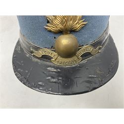 WW1 French Ecole Speciale Militaire Saint-Cyr shako with metallic tricolor cockade and scarlet pompom c1914