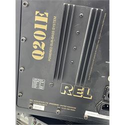 Stereo System - Denon AVR-3802 amplifier, Ral Q201E subwoofer, pair AE AEGISEVO THREE speakers, pair AE AEGISEVO ONE speakers on stands and AE AEGISEVO centre