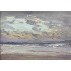 Neil Tyler (British 1945-): 'Dusk - South Bay', oil on board signed, titled verso 29cm x 45cm 
