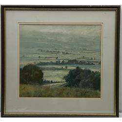Jill Grinstead (Northern British Contemporary): Dales Landscape, pastel signed 35cm x 39cm 