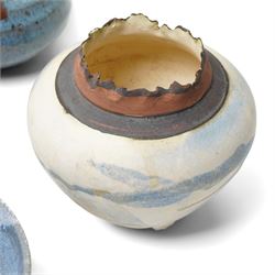 Collection of studio pottery, in blue glazes, artists to include David Morris and Alison Sandeman, many unmarked (10)