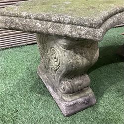 Cast stone three piece curved garden seat - THIS LOT IS TO BE COLLECTED BY APPOINTMENT FROM DUGGLEBY STORAGE, GREAT HILL, EASTFIELD, SCARBOROUGH, YO11 3TX