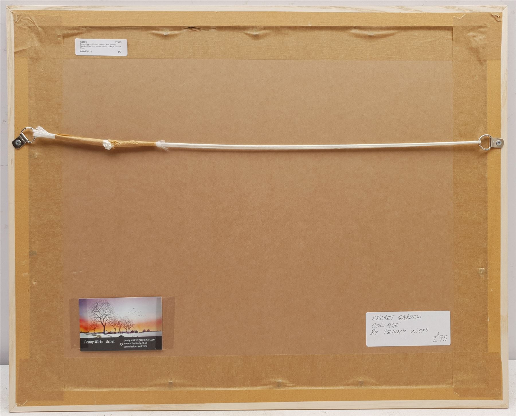 Penny Wicks (British 1949-): 'The Secret Garden Masham', mixed media collage 27cm x 37cm