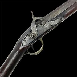  Early 19th century 20-bore flintlock converted to percussion fowling piece by Fisher, the 96.5cm(38