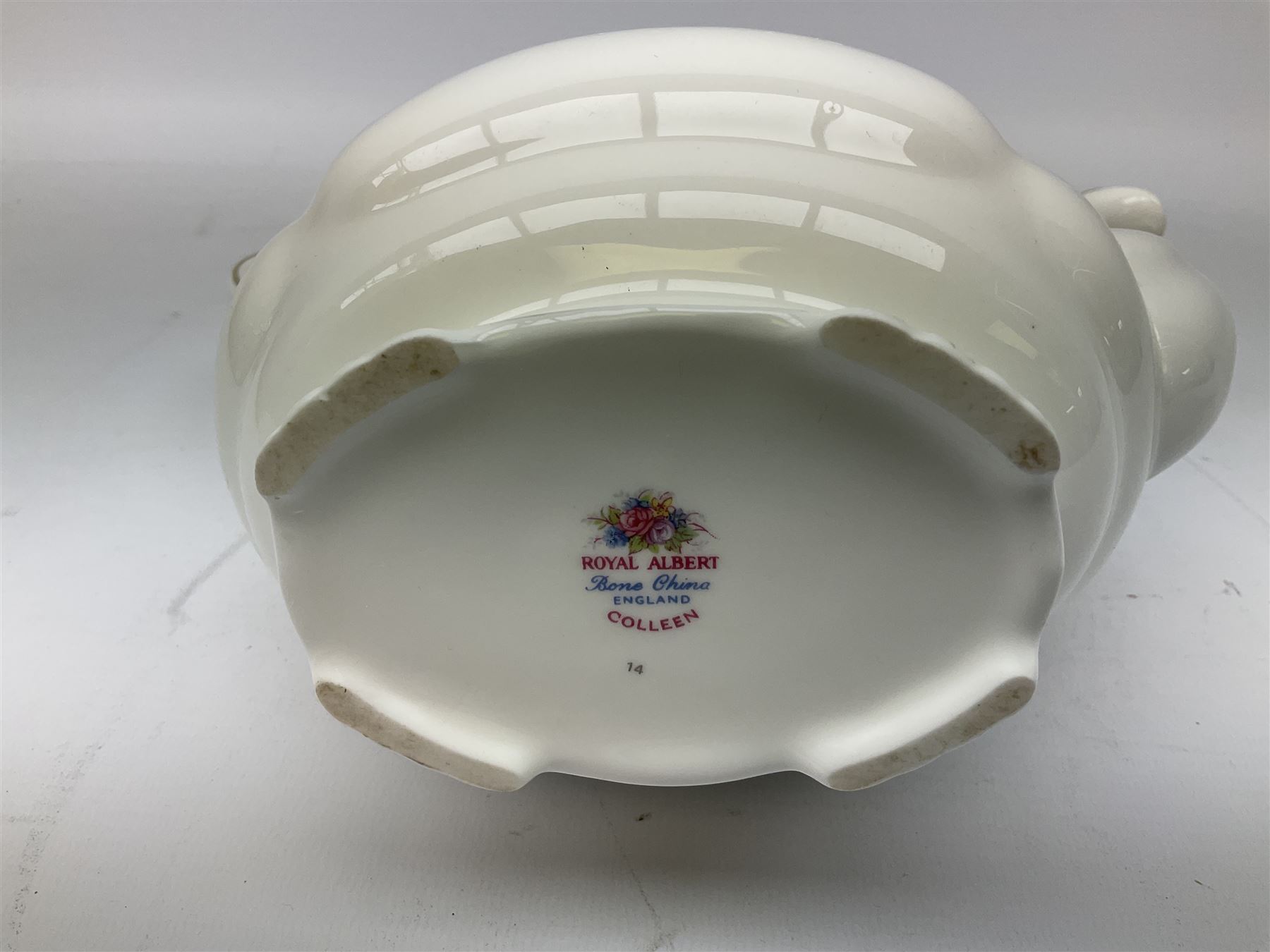 Royal Albert Colleen pattern tea ware comprising teapot, milk jug, sucrier, four cups and six saucers