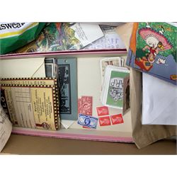 Chrome AA Members Badge, No 2A67754, together with two Raphael Tuck & Sons Christmas cards, cigarette cards, postcards and other ephemera 