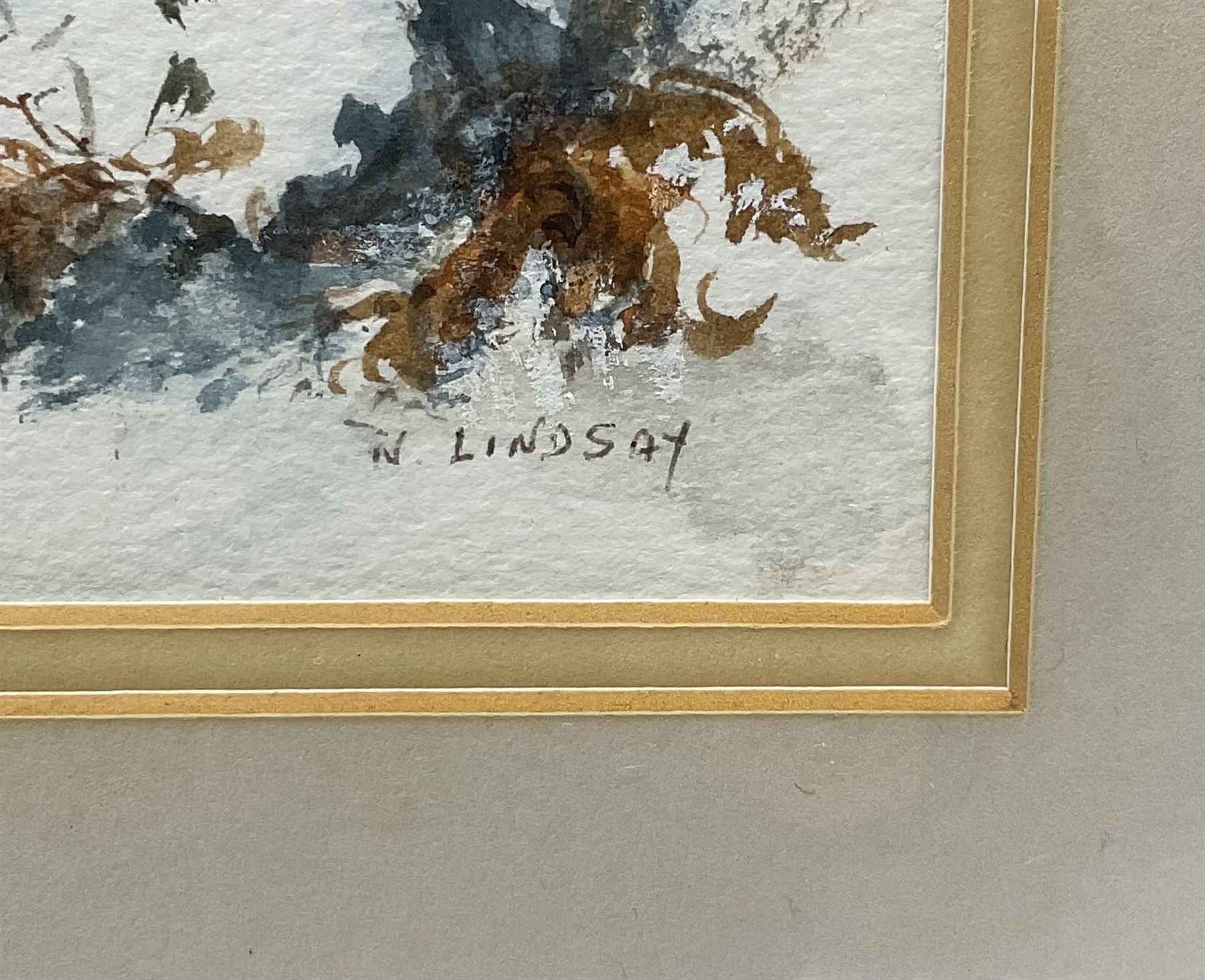 Norma Lindsay (Northern British 20th Century): Whitby Woodland Scenes, three watercolours signed max 33cm x 23cm; Sue Morton (British 20th Century): 'Featherbed Lane - Aislaby', watercolour signed, titled verso 20cm x 19cm (4)