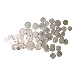 Approximately 1240 grams of Great British pre-1947 silver coins