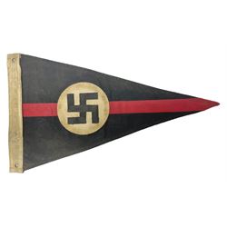 Replica WW2 German SA/NSKK pennant in black, red and white L42cm
