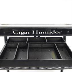 Cigar Humidor advertising display case, with base humidifying drawer, with removable display case, H56cm, W55cm D32cm