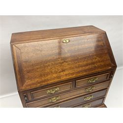 Mahogany table cabinet modelled as a miniature George III style fall-front bureau with ogee bracket feet, H46cm , W40cm
