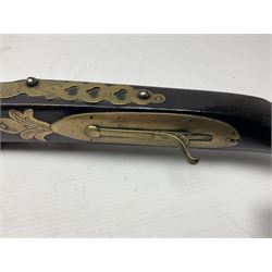 19th century Arabian(?) jezail flintlock musket, approximately 28-bore, the 137cm(54