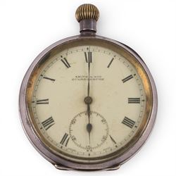 Early 20th century silver open face keyless lever pocket watch by Smith & Son, Scarborough...