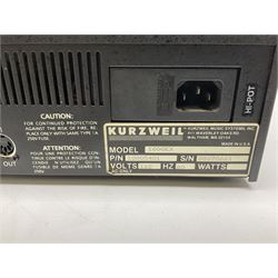 Kurzweil Ensemble Expander model 1000EX serial no.88070661; and Yamaha MU100R tone generator serial no.NP01899; both with leads (2)