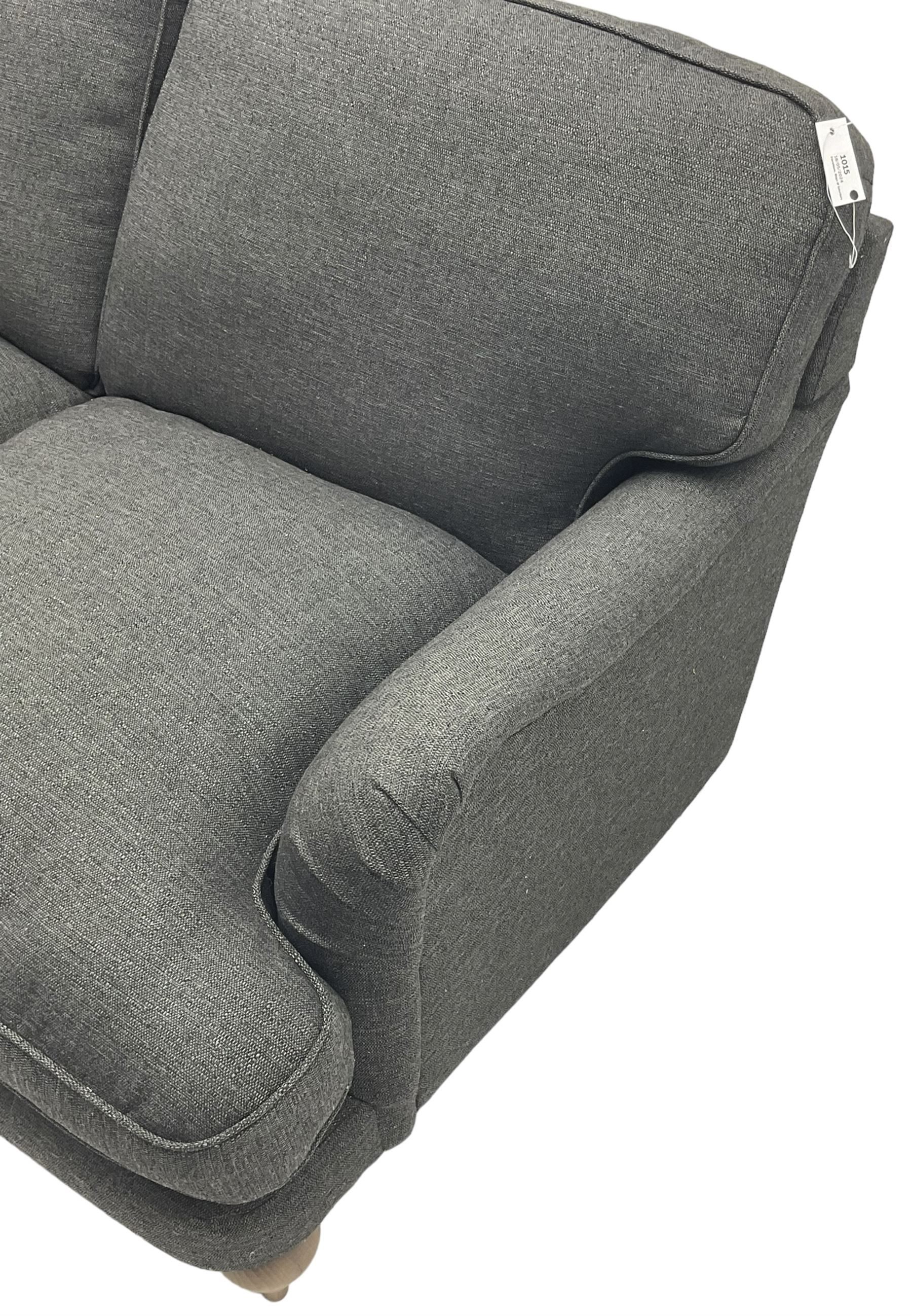 Marks and Spencer - 'Rochester' two-seat sofa on turned light wood feet, upholstered in charcoal fabric 