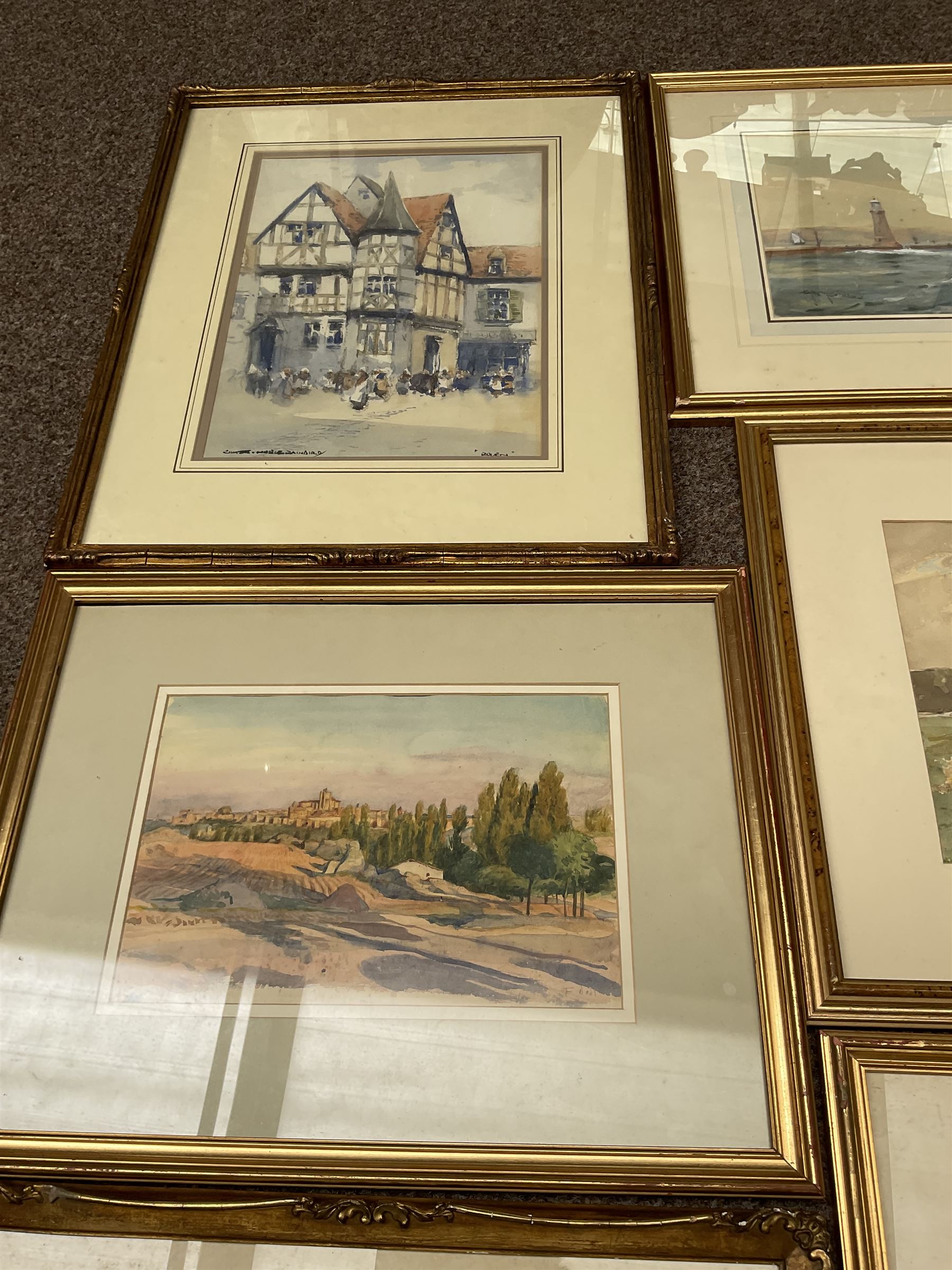 Collection of principally early 20th century watercolours, artists including Victor Noble Rainbird, George Henry Jenkins, Thomas Swift Hutton, Francis Dodd, James Aumonier, Maud Raphael Jones, John Sowden, Frank M Chase, Henry Frank Waring, etc (12)