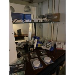 Collection of surplus maintenance stock including light bulbs, shower fittings, smoke alarms, electrical fittings and other. ALL GOODS MUST BE REMOVED BY WEDNESDAY 15TH JUNE.
