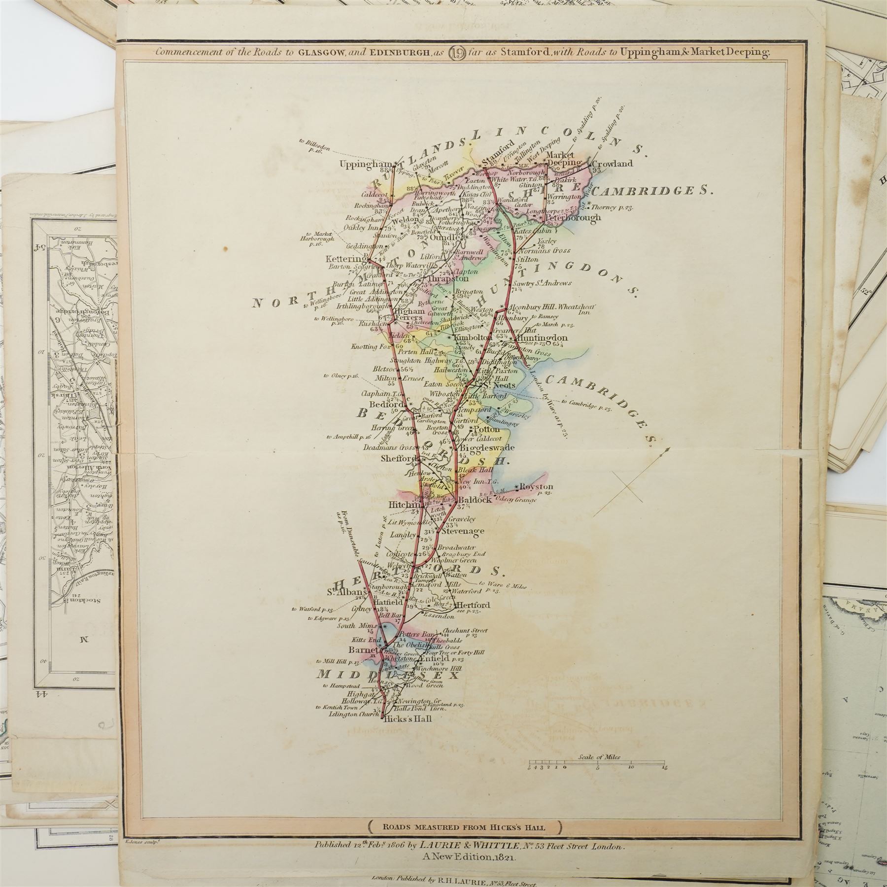 Large collection of 18th century and later maps, including John Cary, Thomas Moule, Jones, Oddy, Winkles etc. including those of Oxford City and University, Russian Empire, Europe, Cape Colony and Crimea (50+) (unframed)