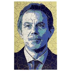 Ed Chapman (British 1971-): 'Tony Blair', ceramic tile mosaic signed titled and dated 2006 verso 100cm x 62cm