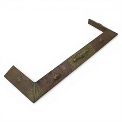 Arts and Crafts copper and brass hammered fire fender