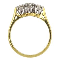 18ct gold three stone round brilliant cut diamond ring, hallmarked, total diamond weight 0.50 carat