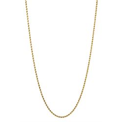 18ct gold rope twist chain necklace, London import mark 1979