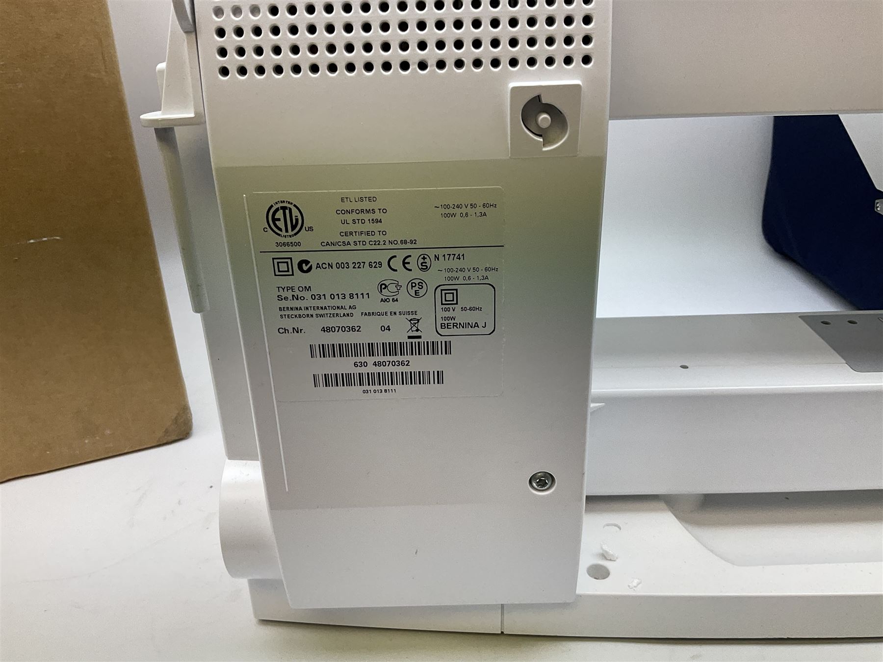 Bernina 'Artista' 630 computerised sewing machine with stitch regulator, carrying case, instruction booklet and accessories, in original box