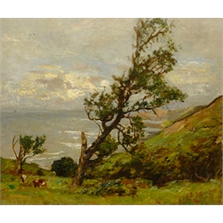  Frederick William Jackson (Staithes Group 1859-1918): A Breezy Day Over Runswick Bay, oil on canvas unsigned 51cm x 61cm Provenance: by family descent from the collection of Anne Dubois, niece of the artist  