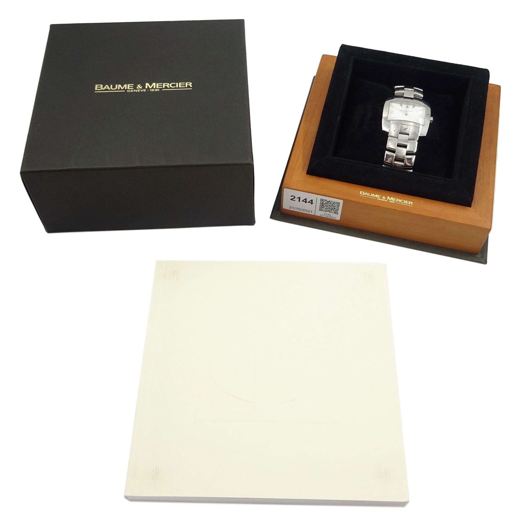 Baume & Mercier Hampton Spirit ladies stainless steel quartz wristwatch, No. 65446, boxed