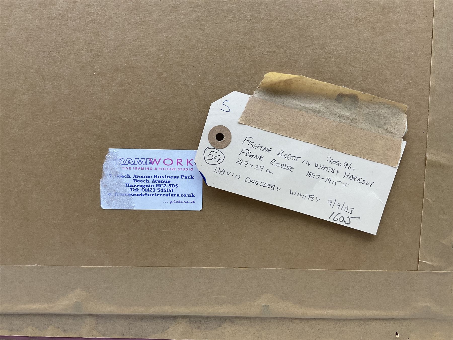 Frank Rousse (British fl.1897-1917): Dock End Whitby, watercolour signed and dated '96, 49cm x 28cm
Provenance: private collection, purchased David Duggleby Ltd Whitby 9th September 2003