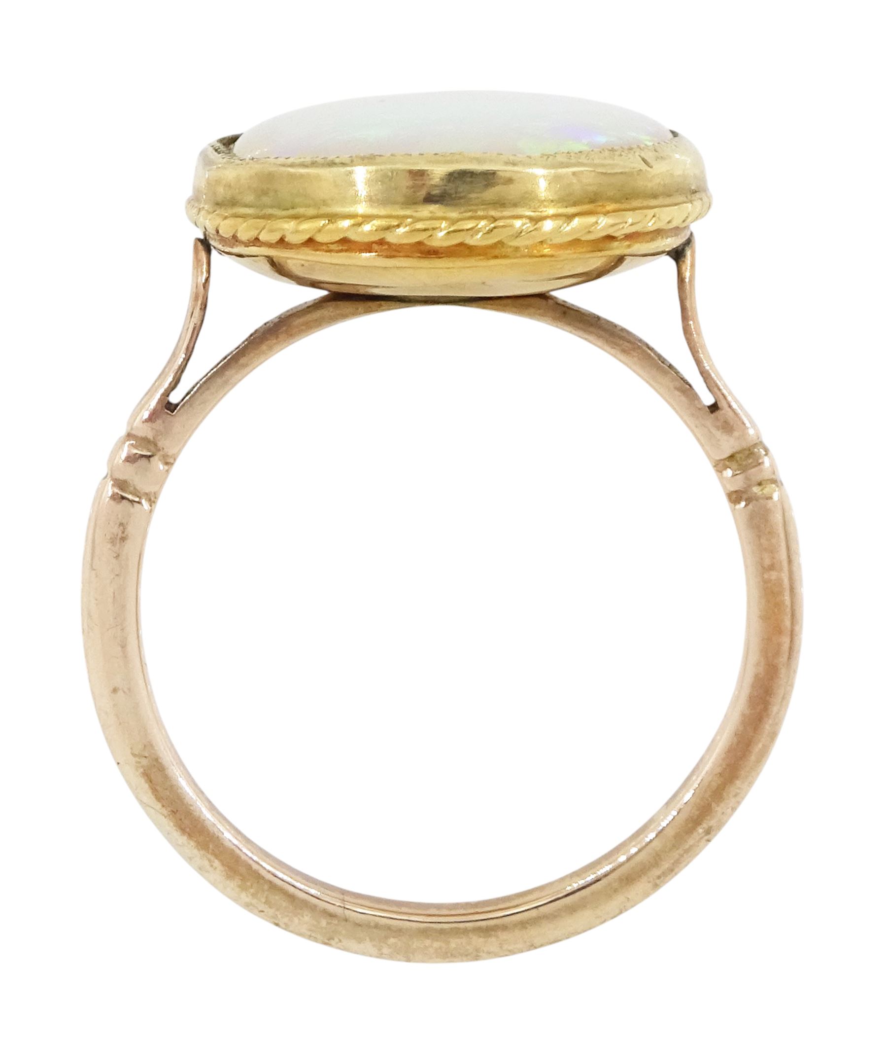 Early - mid 20th century gold single stone opal ring