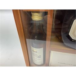 Presentation set comprising Hine Antique cognac 70cl, 40% volume and four miniature bottles of Hine cognac, 1957, 1960, two 1982, all 5cl, 40%   together with bottle of Tokaji sweet wine, 500ml, 13%