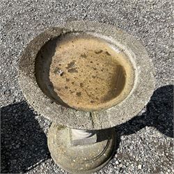 Cast stone bird bath and planters  - THIS LOT IS TO BE COLLECTED BY APPOINTMENT FROM DUGGLEBY STORAGE, GREAT HILL, EASTFIELD, SCARBOROUGH, YO11 3TX